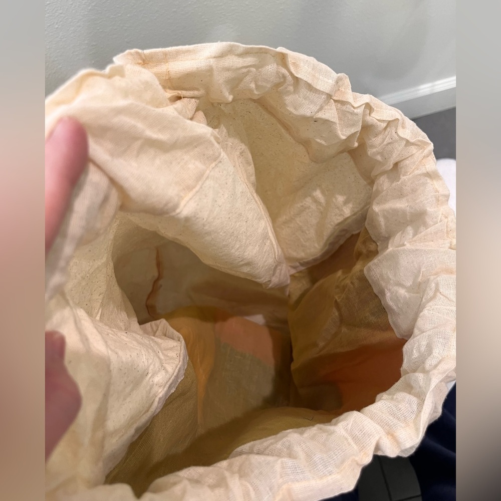 Drawstring Patchwork Linen Duffle Bag Made In Ind… - image 4